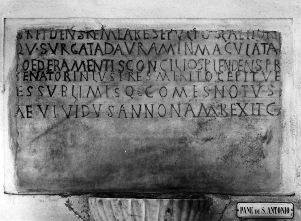 lapide, frammento - ambito romano (sec. IV)